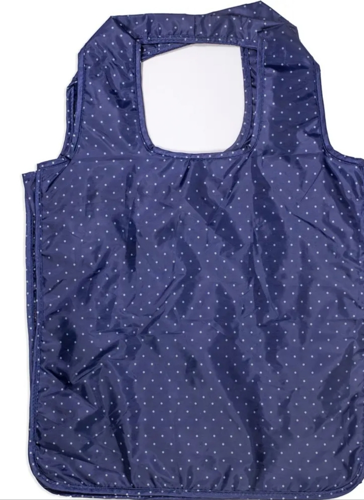 Kate Spade New York Foldable Reusable Larabee Dot Navy Shopping Tote